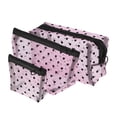 thumbnail image 1 of Unique Bargains 3 Pcs Heart Shape Print Mesh Makeup Bag Clear Makeup Pouch w Zipper Pink, 1 of 7