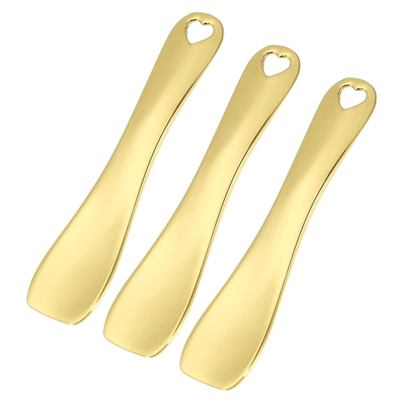 Unique Bargains 3 Pcs Makeup Spatula Mini Spoon Zinc Alloy Heart Shape 2.36"x0.49"