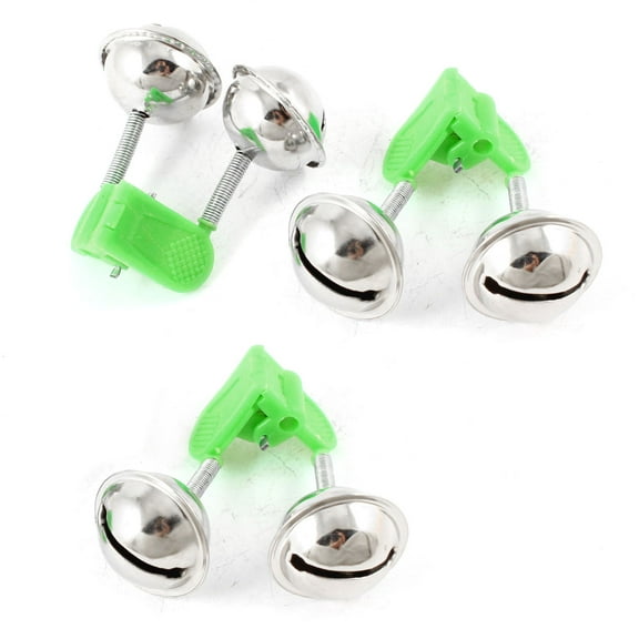 Unique Bargains 3 Pcs Plastic Clip Bite Fish Pole Rod Double Fishing Alarm Bells