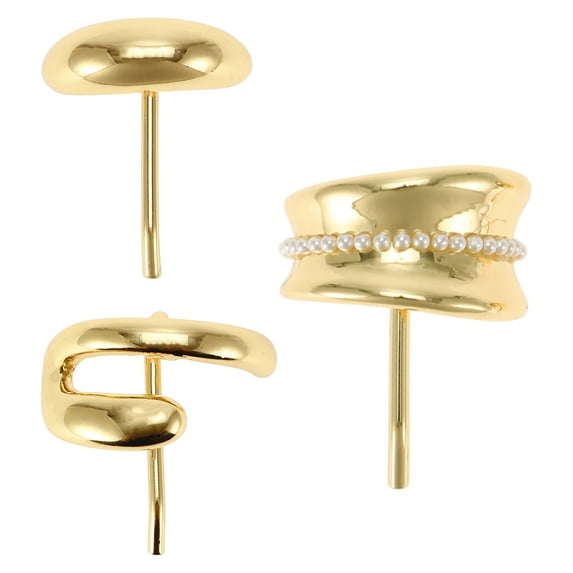 Unique Bargains 3 Pcs Ponytail Buckle Hair Clip Strong Hold Hair Jaw Clips Decorative Barrettes for Women Gold Tone