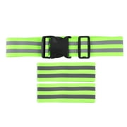Unique Bargains 3 Pcs Green Reflective Belt Waist belt and Armband Reflective Running Gear High Visibility Safety for Walk Cycling at Night