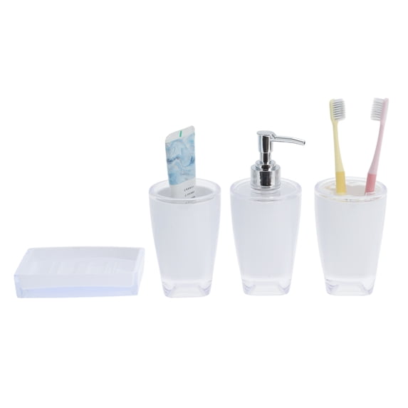 Unique Bargains 3 Pcs Reusable Bathroom Accessories Set White