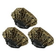 thumbnail image 1 of Unique Bargains 3 Pcs Reusable Leopards Spots Shower Cap for Shower Black PEVA, 1 of 7