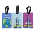 thumbnail image 1 of Unique Bargains 3 Pcs Reusable Luggage Tag for Travel Blue Purple, 1 of 5