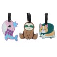 thumbnail image 1 of Unique Bargains 3 Pcs Reusable Luggage Tag for Travel Brown, 1 of 5