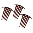 thumbnail image 1 of Unique Bargains 3 Pcs Small Side Combs Teeth Hair Combs Hair Clip Comb 3" PC Brown, 1 of 6