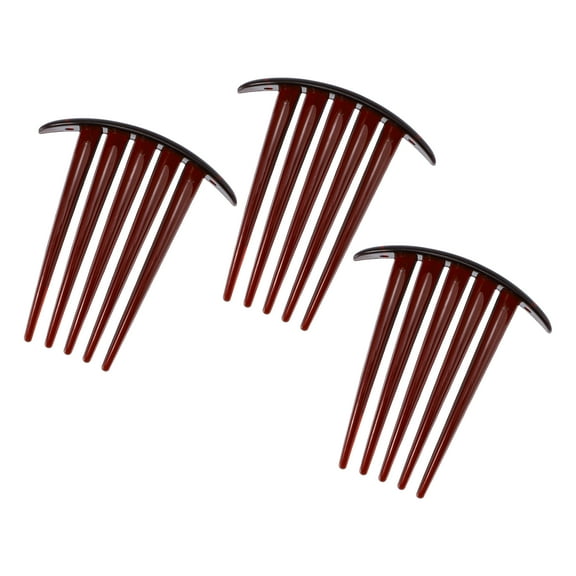 Unique Bargains 3 Pcs Small Side Combs Teeth Hair Combs Hair Clip Comb 3" PC Brown