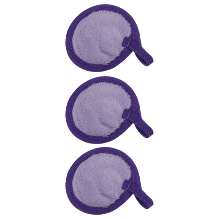 Unique Bargains 3 Pcs Soft Flannel Pads Reusable Makeup Remover Eco Pads Facial Cleansing Pad Lavender Purple