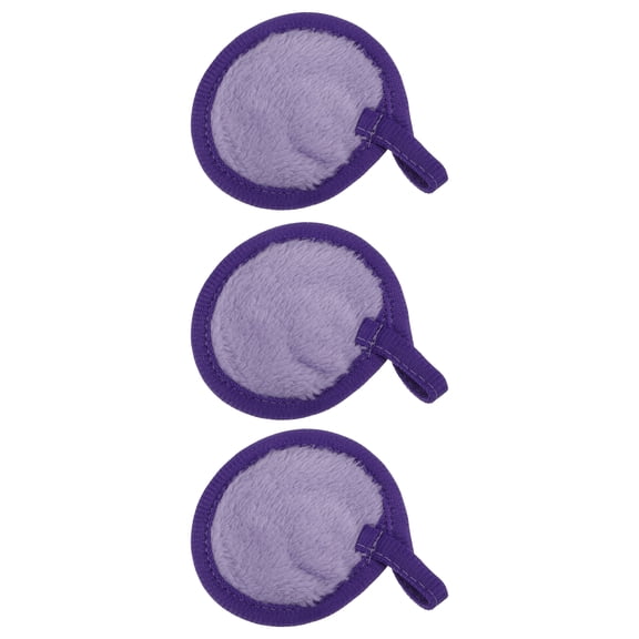 Unique Bargains 3 Pcs Soft Flannel Pads Reusable Makeup Remover Eco Pads Facial Cleansing Pad Lavender Purple