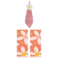 thumbnail image 1 of Unique Bargains 3 Pcs Soft Floral Hand Towels Orange/Pink-1 13" x 29"/6" x 15", 1 of 5