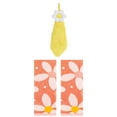 thumbnail image 1 of Unique Bargains 3 Pcs Soft Floral Hand Towels Orange/Yellow 13" x 29"/6" x 15", 1 of 5