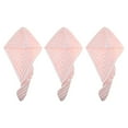 thumbnail image 1 of Unique Bargains 3 Pcs Soft Hair Towel Wrap Drying Cap Microfiber for Wet Hair Pink, 1 of 7