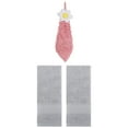 thumbnail image 1 of Unique Bargains 3 Pcs Soft Hand Towel Set Light Grey/Pink-1 14" x 30"/6" x 15", 1 of 5