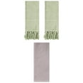 thumbnail image 1 of Unique Bargains 3 Pcs Soft Tassels Waffle Hand Towel Green/Camel 14"x30"/13"x30", 1 of 5