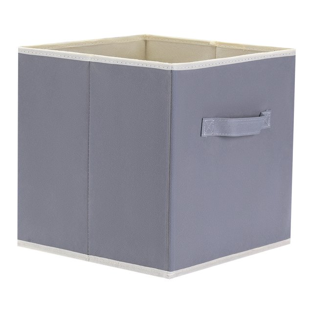 Unique Bargains 3 Pcs Square Fabric Collapsible Storage Basket Bin with