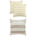 thumbnail image 1 of Unique Bargains 3 Pcs Striped Modern Throw Pillow Covers Square 18" x 18" Yellow/Khaki, 1 of 6