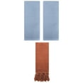 thumbnail image 1 of Unique Bargains 3 Pcs Tassels Waffle Hand Towel Brown/Steel Blue 14"x30"/13"x30", 1 of 5