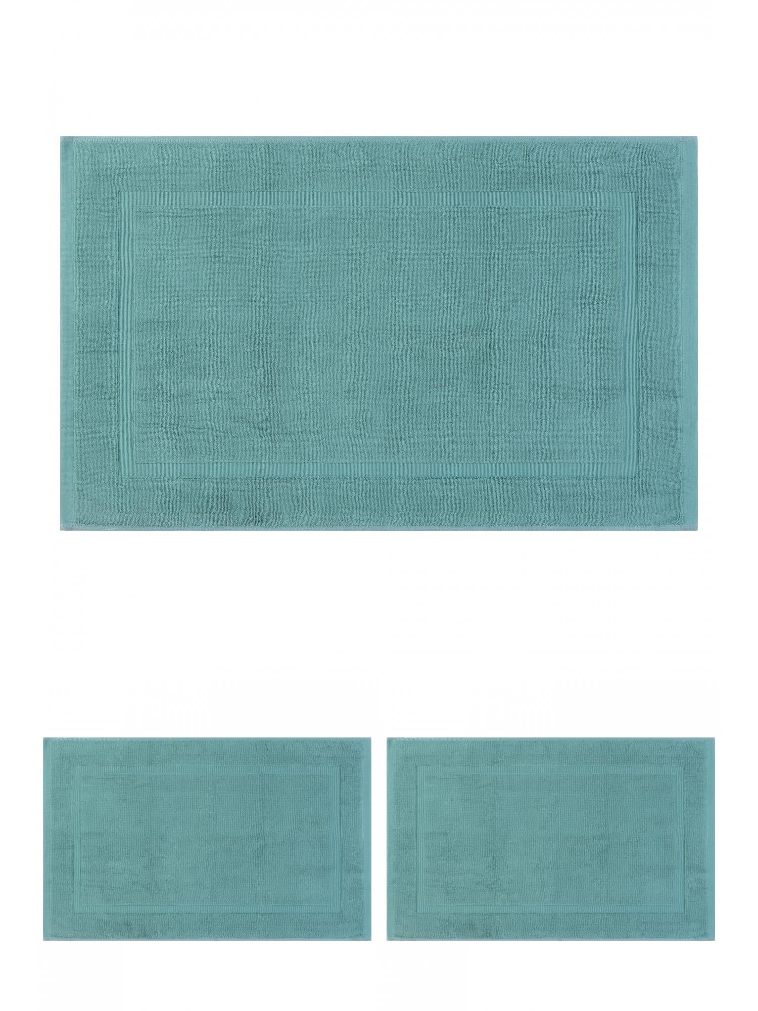 Unique Bargains 3 Pcs Towel Cotton Banded Mat Reversible Step Out Rug Blue 16" x 24"