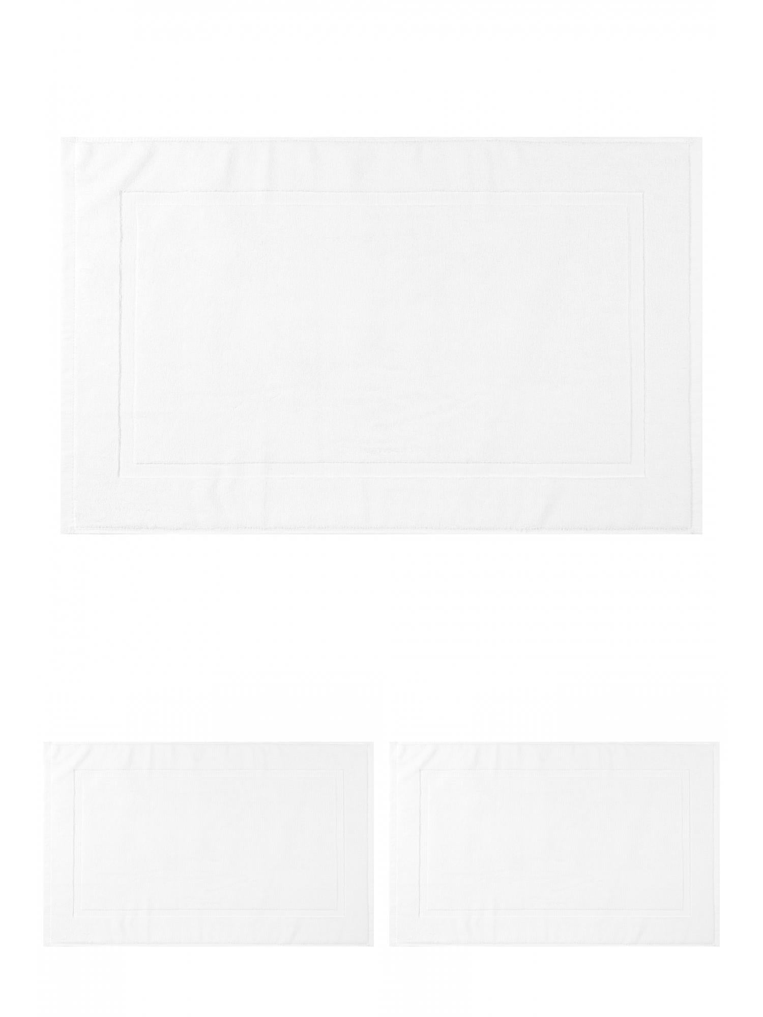 Unique Bargains 3 Pcs Towel Cotton Banded Mat Reversible Step Out Rug White 16" x 24"