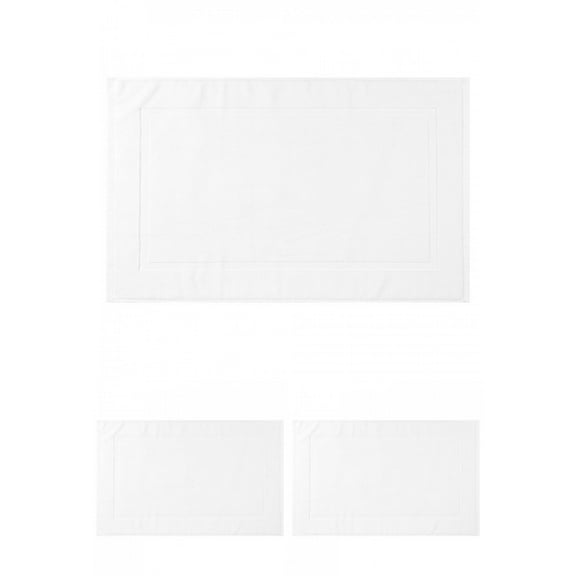 Unique Bargains 3 Pcs Towel Cotton Banded Mat Reversible Step Out Rug White 16" x 24"