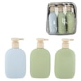 thumbnail image 1 of Unique Bargains 3 Pcs Travel Container Set Leakproof Plastic Travel Bottles Set 260ml Blue Green, 1 of 5