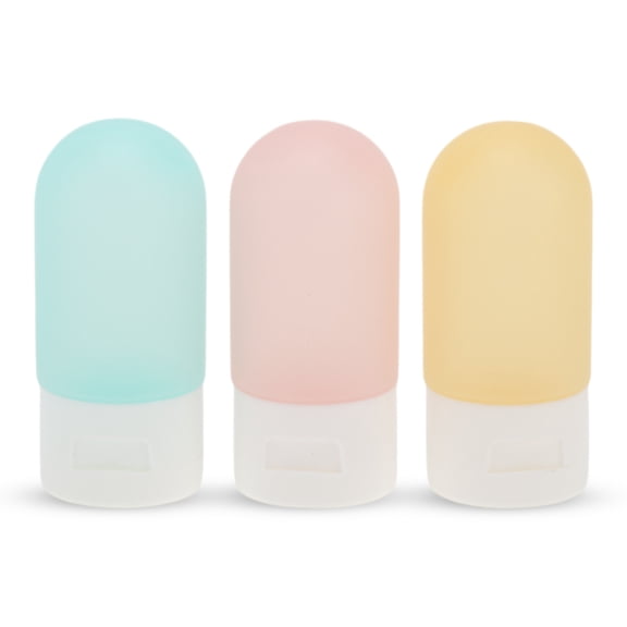 Unique Bargains 3 Pcs Travel Container Set Portable PP Travel Bottles Set 1.06oz Light Blue Yellow Pink