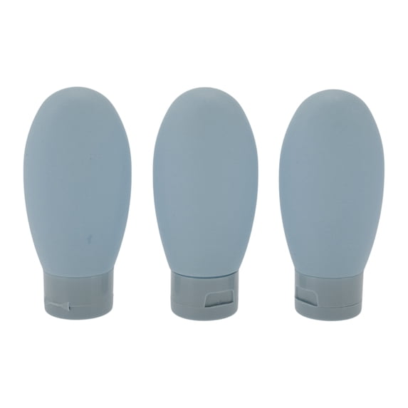 Unique Bargains 3 Pcs Travel Container Set Portable Travel Bottles Set Blue