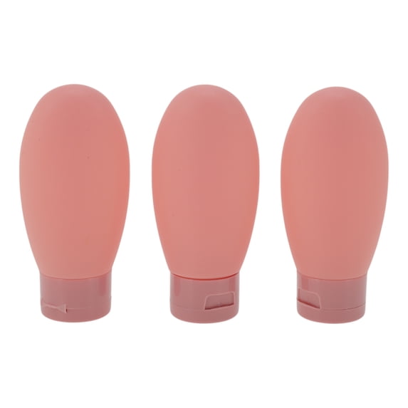 Unique Bargains 3 Pcs Travel Container Set Portable Travel Bottles Set Pink