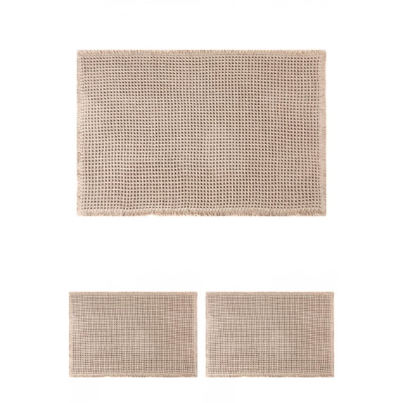 Unique Bargains 3 Pcs Washable Thick Rugs Khaki 17" x 24"/18" x 30"/24" x 36"