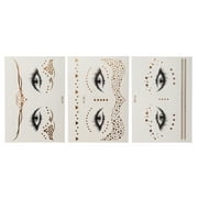 Unique Bargains Christmas 3 Pcs Waterproof Face Fake Tattoos Heart Stars Pattern Temporary Tatto for Adult Gold Tone