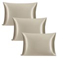 thumbnail image 1 of Unique Bargains 3 Piece 25 Momme Smooth Silk Pillow Cases, Queen, Taupe, 1 of 8