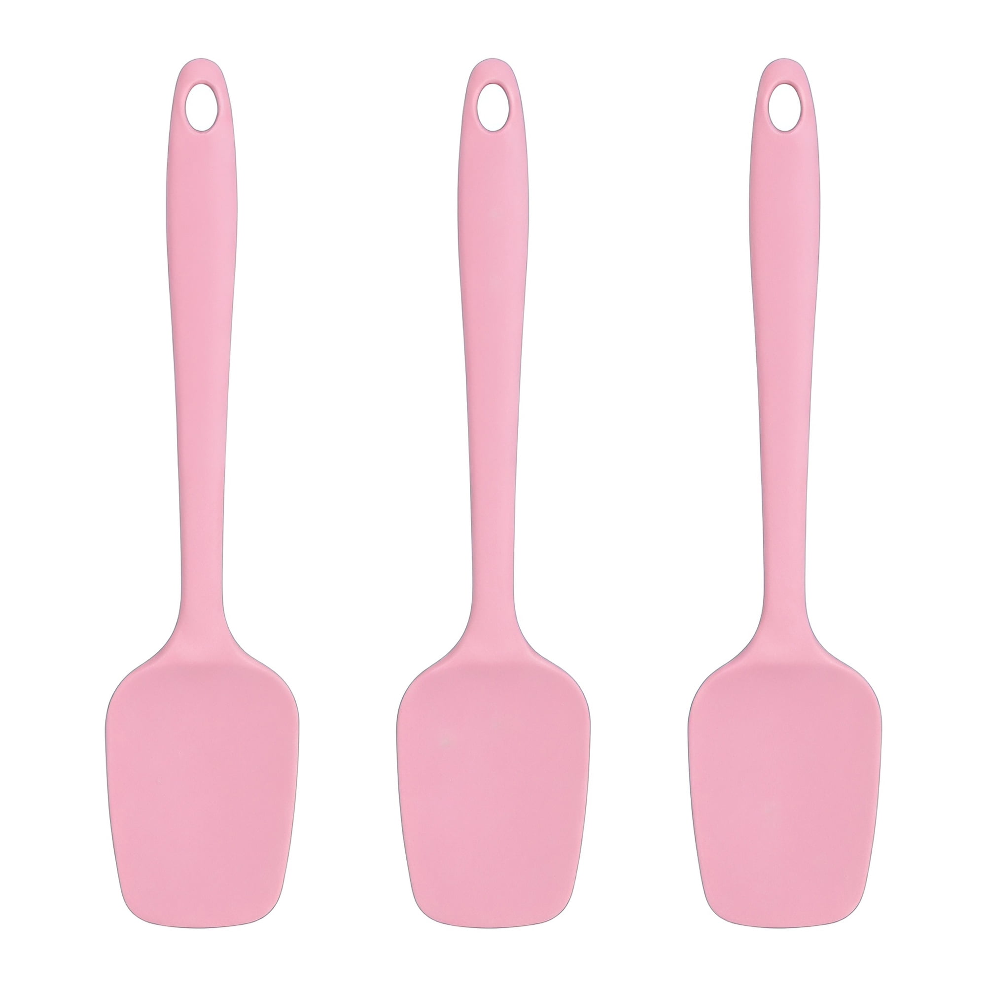 Unique Bargains 3-Piece Kitchen Silicone Spatula Set with Heat-Resistant Tools Pink 3PCS