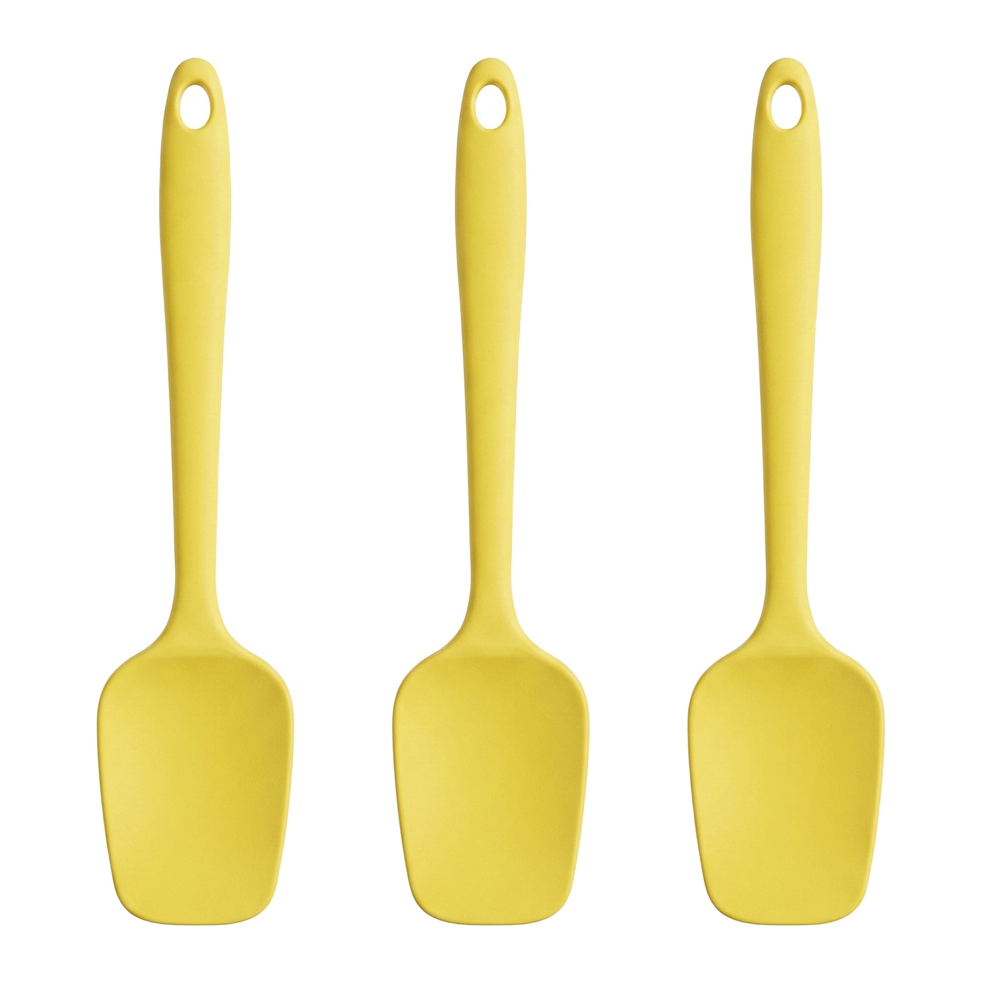 Unique Bargains 3-Piece Kitchen Silicone Spatula Set with Heat-Resistant Tools Yellow 3PCS
