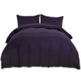 thumbnail image 1 of Unique Bargains 3 Pieces Pompoms Duvet Cover Bedding Set King Dark Purple, 1 of 8