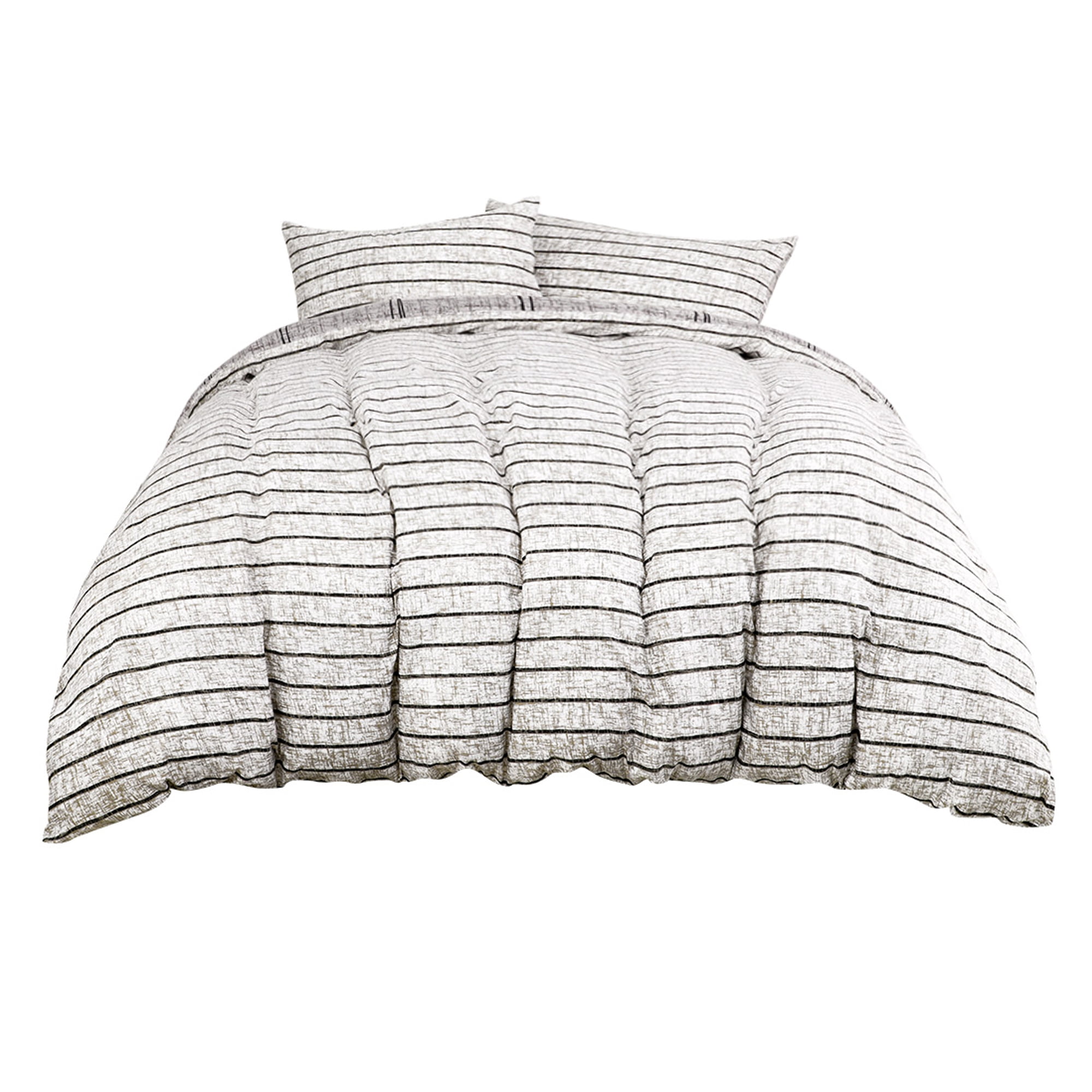 Unique Bargains 3 Pieces Stripe Microfiber Duvet Cover Bedding Set