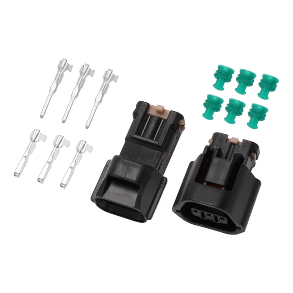 Unique Bargains 3 Pin Crank Cam Speed Sensor Connector Plug Male Female Wire Terminal Connector for Mitsubishi Evo 1 Set