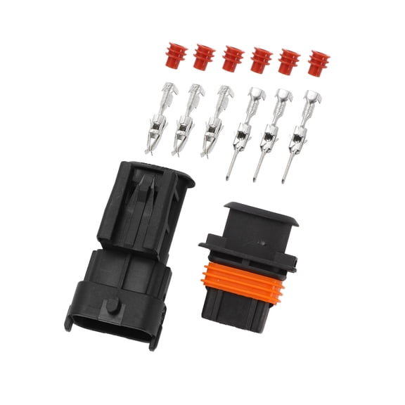 Unique Bargains 3 Pin Rail Diesel Injectors Connector Plug Male Female Wire Terminal for Renault