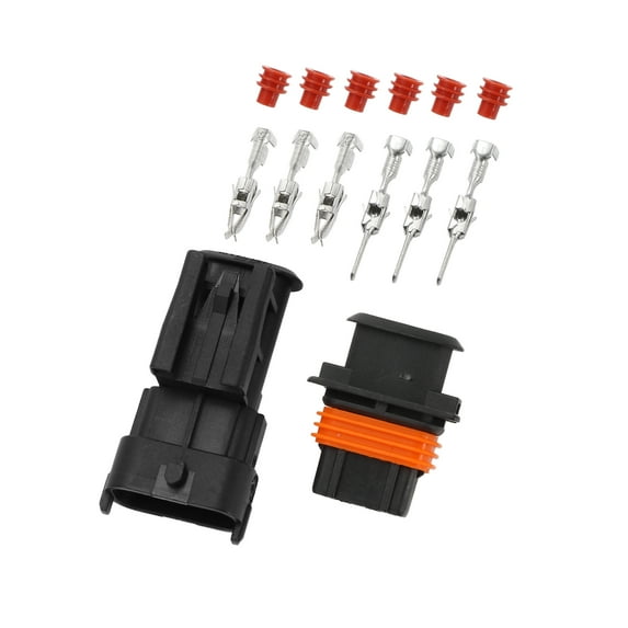 Unique Bargains 3 Pin Rail Diesel Injectors Connector Plug Male Female Wire Terminal for Renault