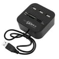 thumbnail image 1 of Unique Bargains 3 Port USB 2.0 Hub Micro SD TF Memory Card Reader Combo Adapter Cable Black, 1 of 1
