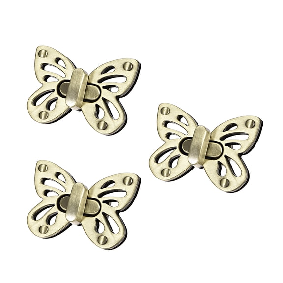 Unique Bargains 3 Sets Butterfly Purses Twist Lock Clutches Closures for DIY Bag Making, Bronze