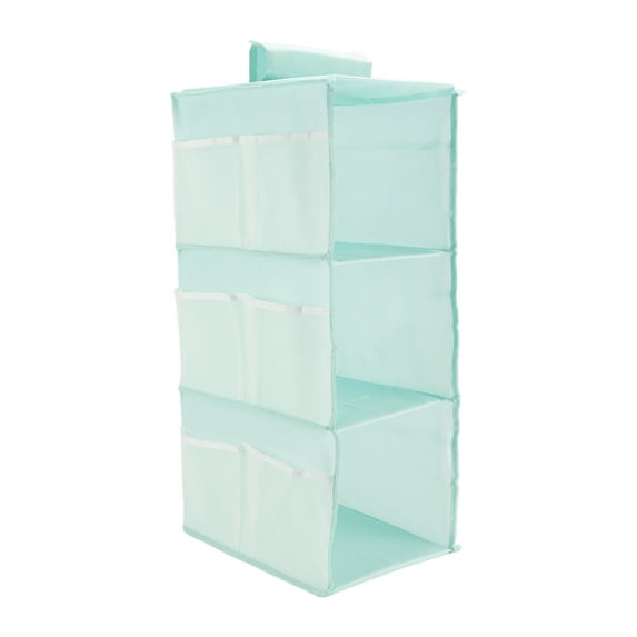 3-Shelf Closet Hanging Organizer, Hanging Storage Shelves, Foldable Hanging Shelves for Closet with Magic Tapes, Blue
