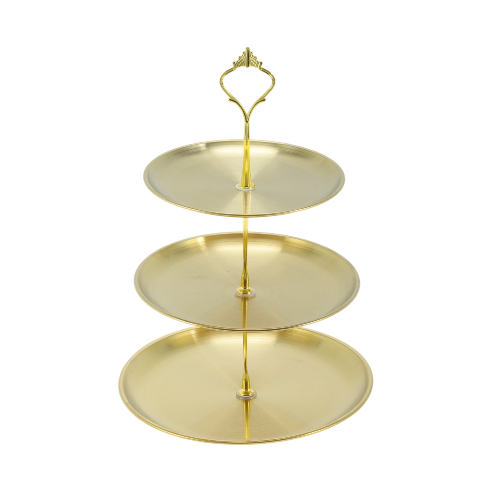 Unique Bargains 3 Tier Dessert Cupcake Stand Holder Cake Tower Gold Tone