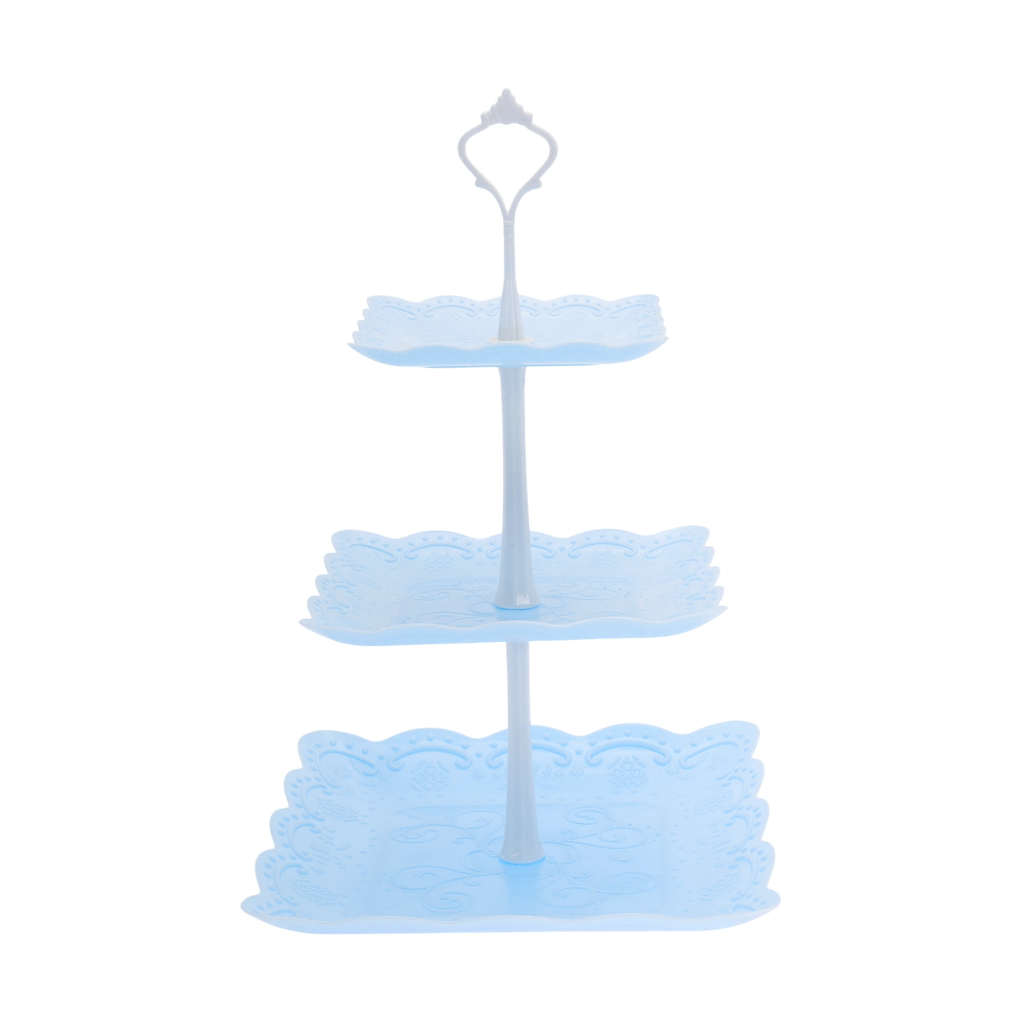 Unique Bargains 3 Tier Dessert Cupcake Stand Holder Square Cup Cake Holder for Donuts