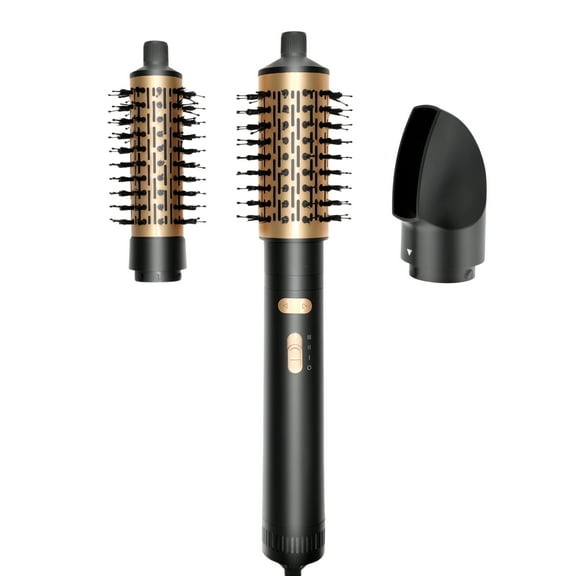 Unique Bargains 3 in 1 Air Styler Hot Air Rotating Blow Dryer Brush with Auto Curling Function Lightweight Hair Dryer & Volumizing Brush Black