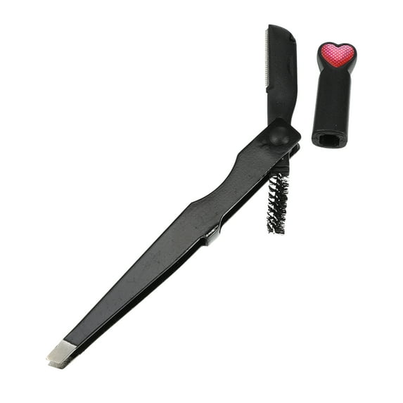 Unique Bargains 3 in1 Eyebrow Shaping Tool Black Eyebrow Trimmer Eyebrow Clip Eyebrow Brush for Women