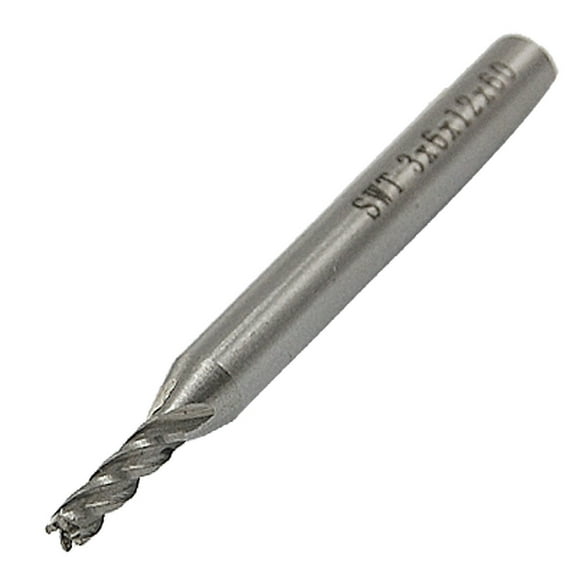 Unique Bargains 3 x 6mm HSS Straight Shank 4 Flutes End Mill Milling Cutter
