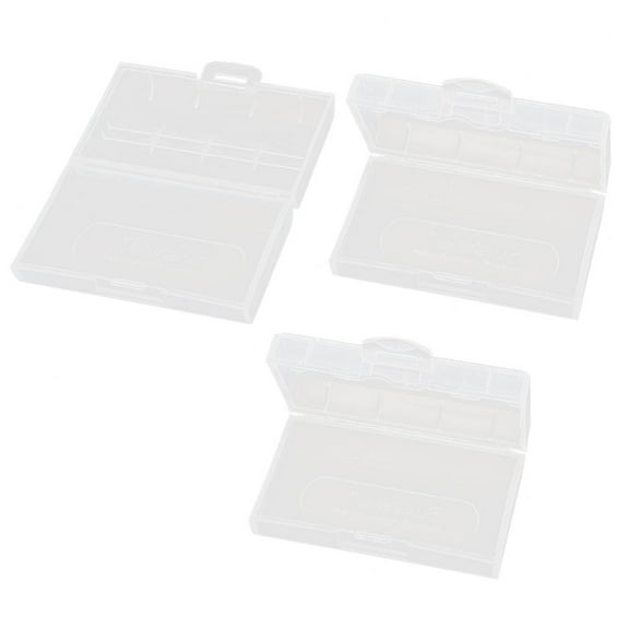 Unique Bargains 3 x Plastic Protective 2 x 18650 Battery Holder Storage Box Case Clear