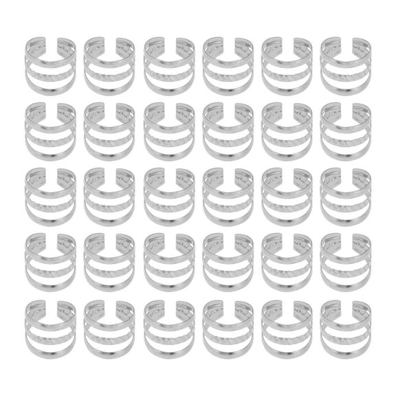 Unique Bargains 30 Hair Cuffs Dreadlock Hollow Out Dreadlock Hair Clips Silver Tone