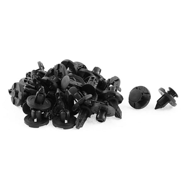 Unique Bargains 30 Pcs Black Plastic Rivet Bumper Lining Mat Clips for Teana Tiida