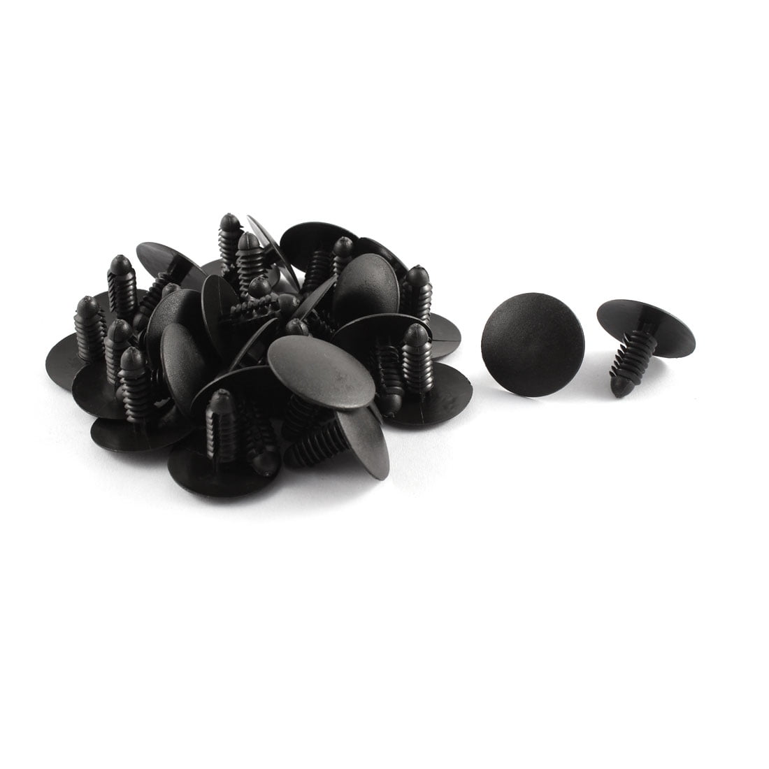 Unique Bargains 30 Pcs Black Plastic Splash Guard Fastener Rivet Clips 8mm x 19mm x 25mm
